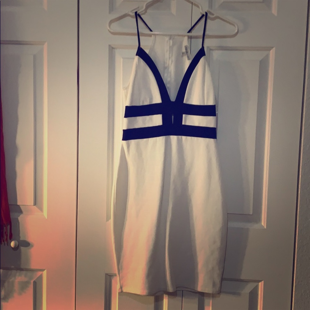 White & black dress